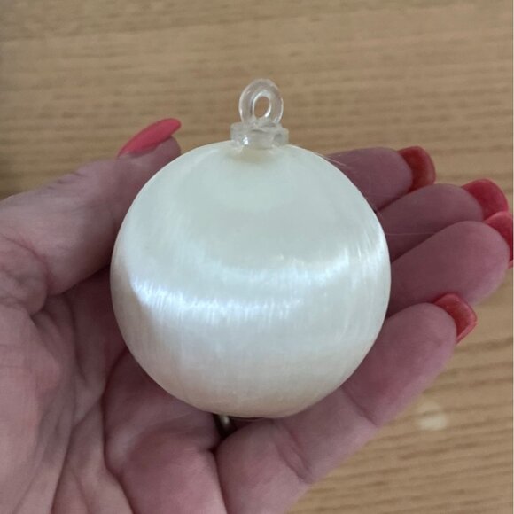 Vtg Satin Sheen Christmas Ornaments Blue and White Set Of 8 Holiday Decor 2 inch - Picture 2 of 4